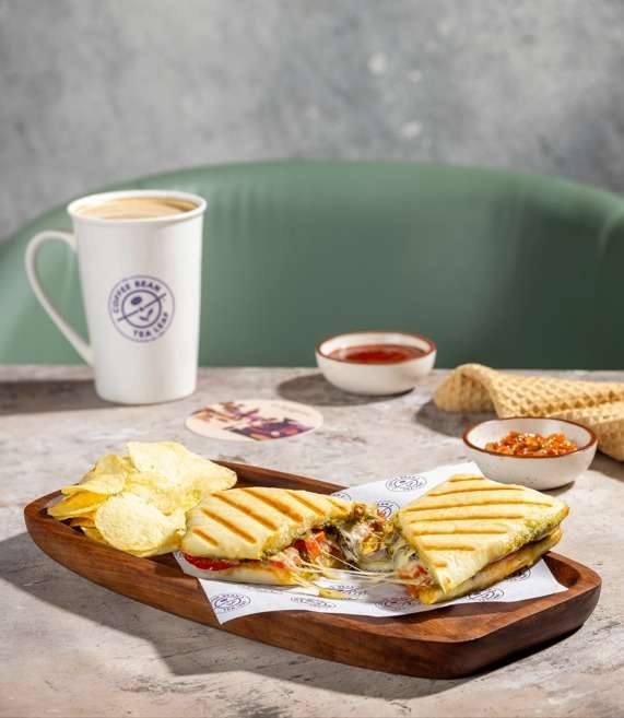 Pesto Mozzarella Panini Sandwich