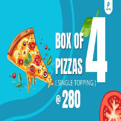 4 Box Of Pizza (Single Topping)