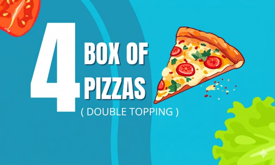 Box Of 4 Pizza (Double Toppings)