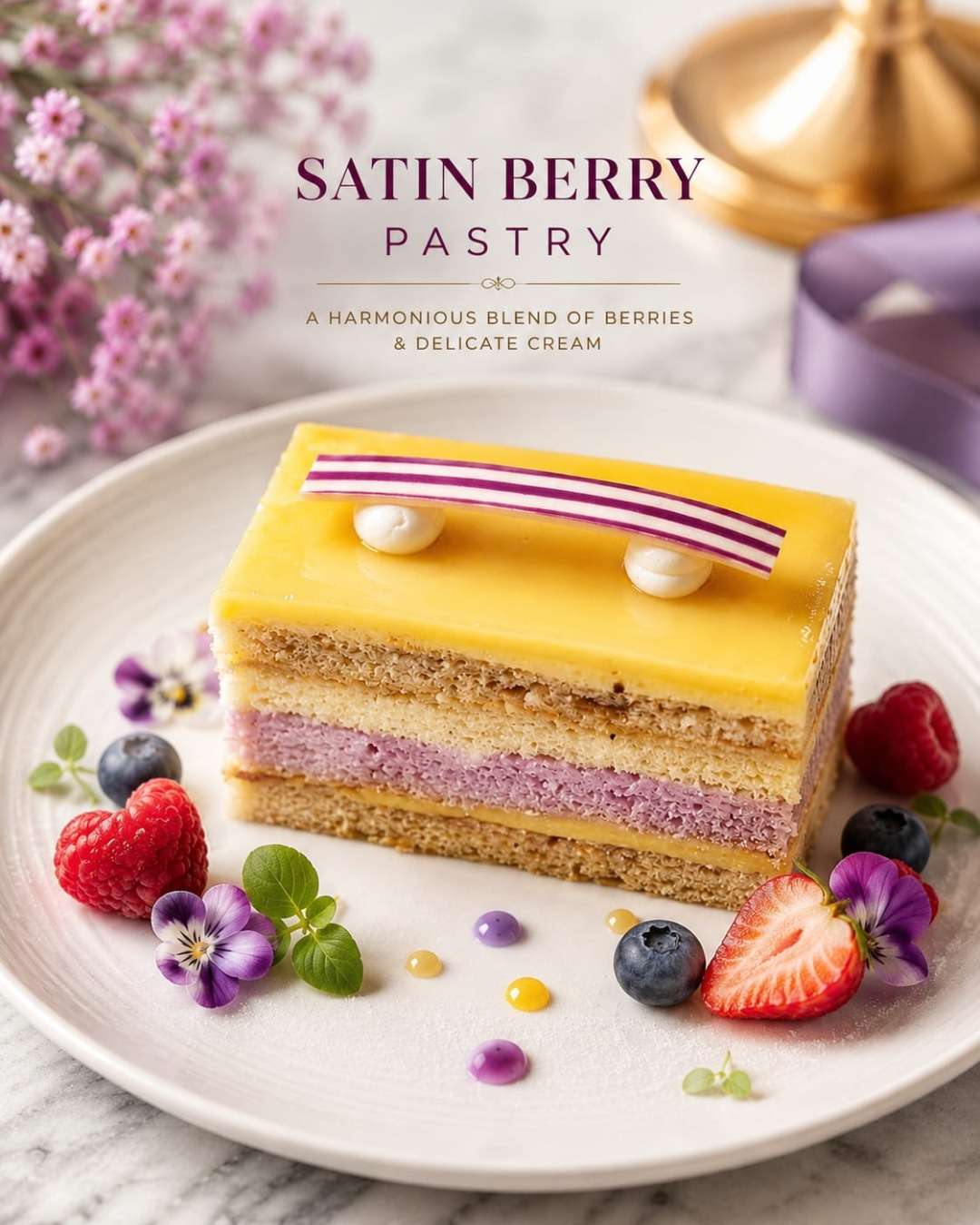 Satin berry pastry