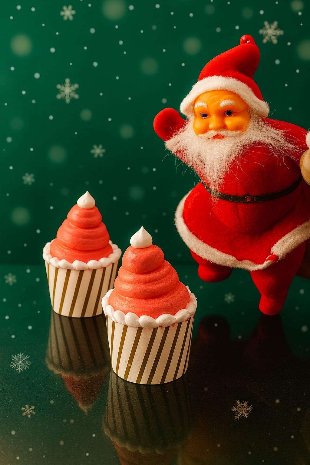 Santa hat frosting cup cake