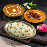 Dal Makhani + Butter Chicken Boneless Rice Thali