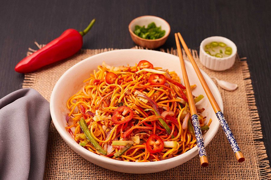 Veg Chilli Garlic Noodles.