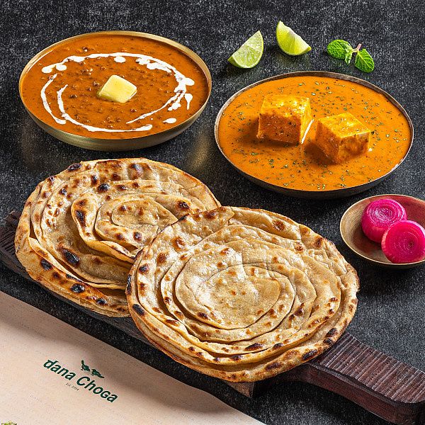 Dal Makhani + Paneer Makhani Paratha Thali.