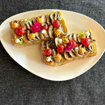 Ciabata Mushroom Open Toast