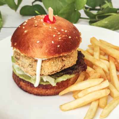 Double Cheese Mushroom Burger