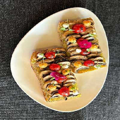 Ciabata Mushroom Open Toast