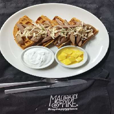 Savory Waffle With Chicken And Cheese