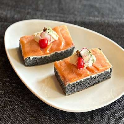 Smoked Salmon On Charcoal Toast