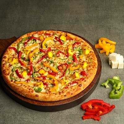 Paneer Bell Peppers Pizza