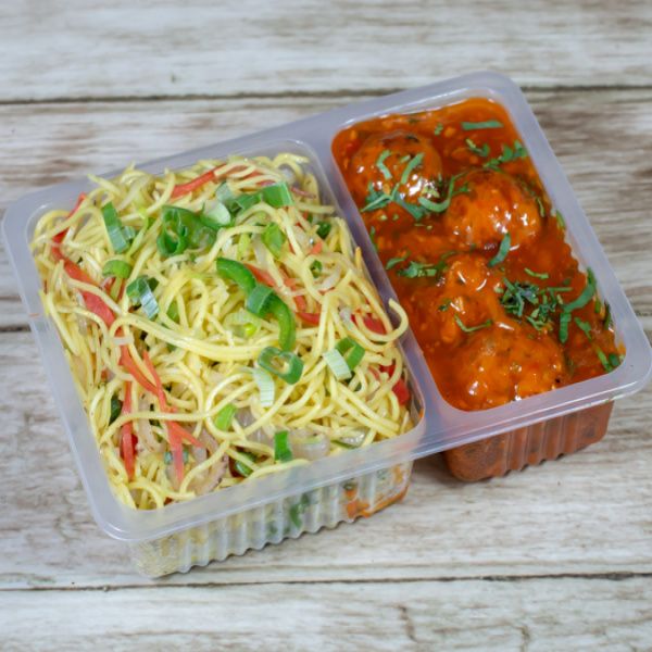 Veg Manchurian + Hakka Noodles
