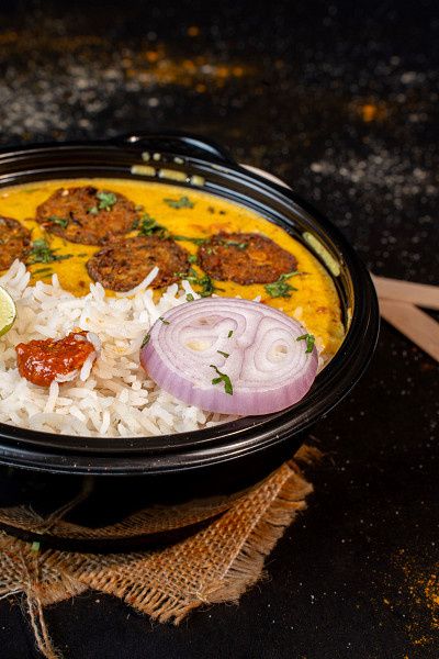 Kadhi Pakoda Rice Bowl