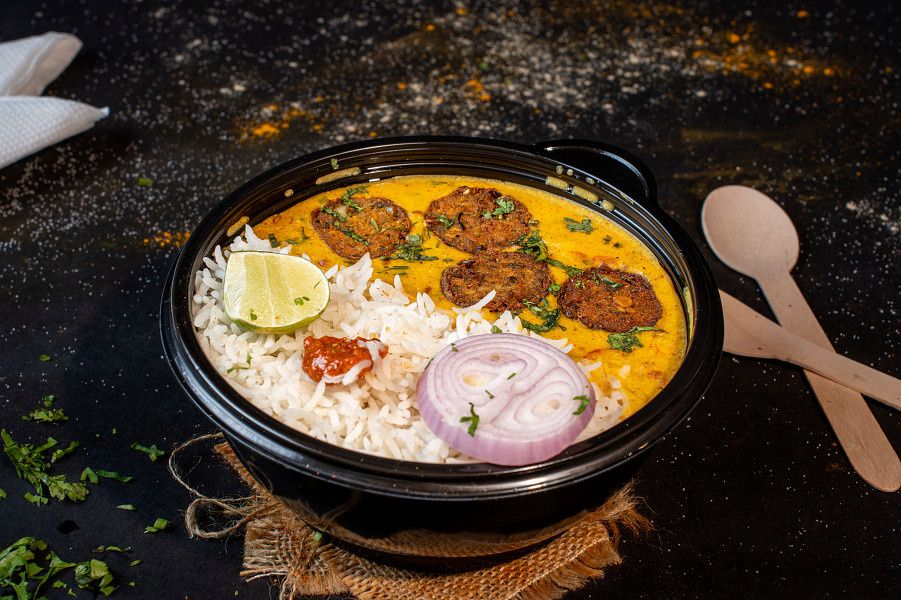 Kadhi Pakoda Rice Bowl