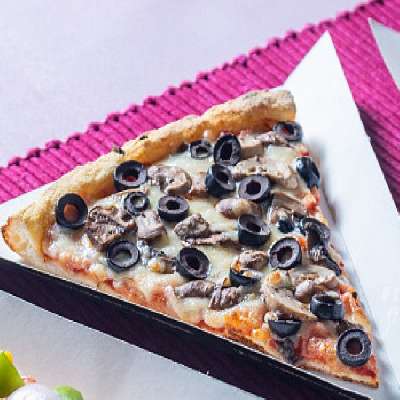 Mushroom Olives Pizza Slice