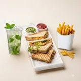 Paneer Tikka Sandwich+ Peri Peri Fries + Classic Mojito