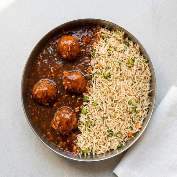 Manchurian Gravy Fried Rice