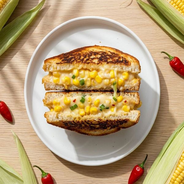 Corn Cheese Capsicum Sandwich