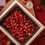 Chocolate Sheet Cake With Strawberries