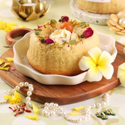 Eggless Gulab Jamun Cake With Saffron Mascaporne