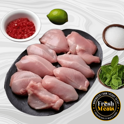Premium Chicken Thighs Uncut (Boneless) - 500g