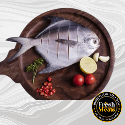 Premium Fresh White Pomfret (Whole) - 500g