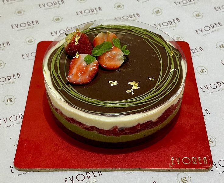 Strawberry Pistachio Chocolate Cake
