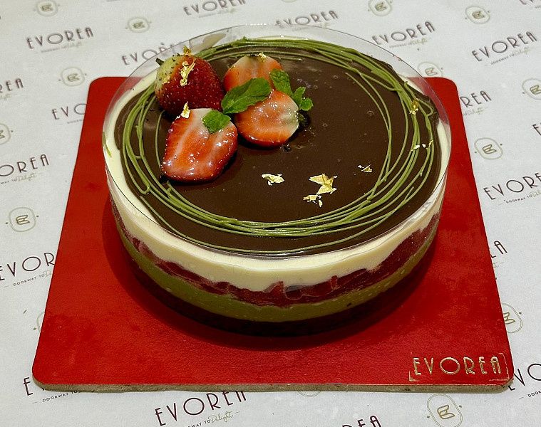 Strawberry Pistachio Chocolate Cake