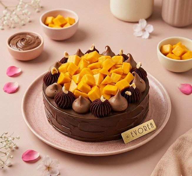 Mango Nutella Cake