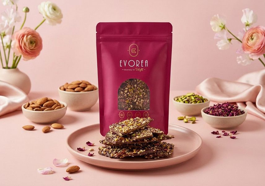 Almond Pista Rose Petal Bark