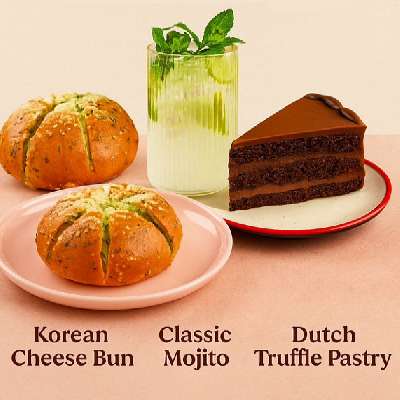 Korean Bun + Classic Mojito + Dutch Truffle Pastry