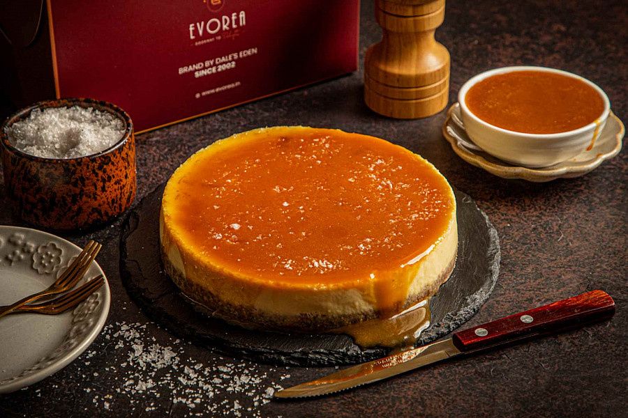 Baked Caramel Sea-Salt Cheesecake