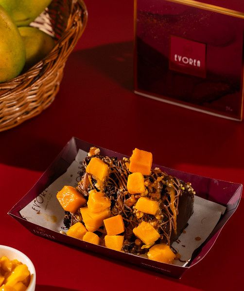 Chocolate Mango Crunch Slice