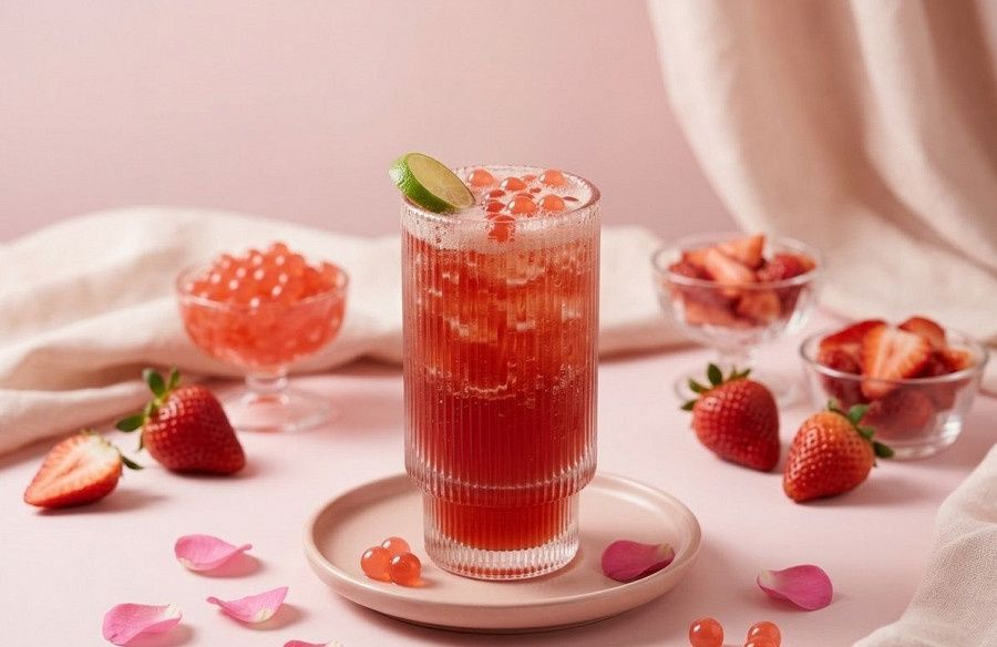 Strawberry Bubble Tea 300Ml