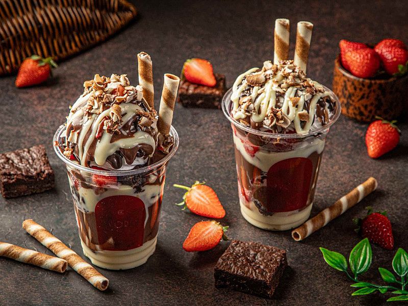 Triple Chocoalte Strawberry Glass Dessert