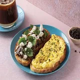 Mushroom Scrambled Eggs on Sourdough