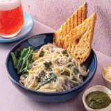 Spaghetti in Mushroom Florentine