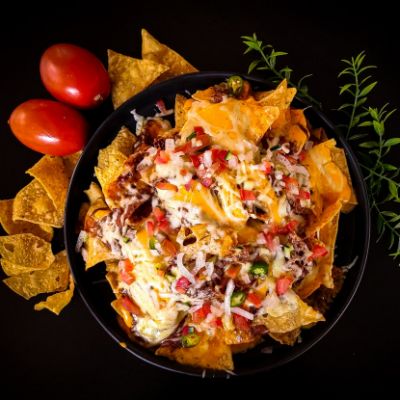 Indian cheesy chaat Nachos