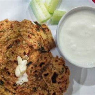 Mix Paratha with curd