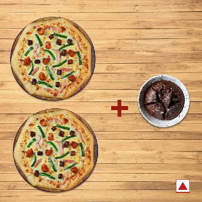 Lapinoz Chicken Pizza(R)(Double Burst)+Hot Tandoori Pizza(R)(Double Burst)+Free Chocolava