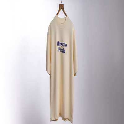 Oversized Tee-Allergic To People-Beige