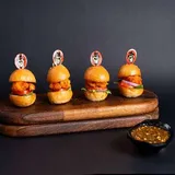 Fried Butter Garlic Prawn Dip Burger
