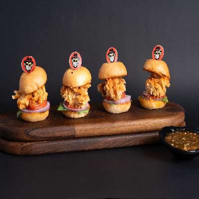 Fried Butter Garlic Chicken Dip Burger