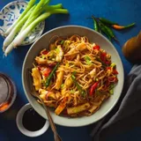 CHOWEIN WITH CHILLY PANEER GRAVY
