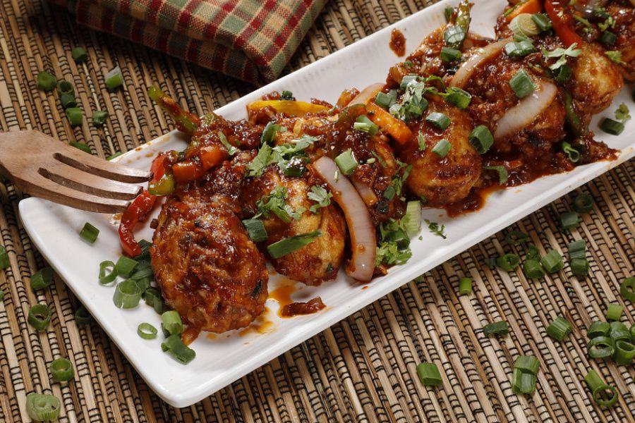 Fried Momos In Chilli Garlic Sauce