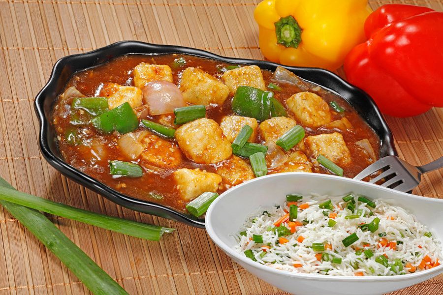 Rice With Paneer Chilli