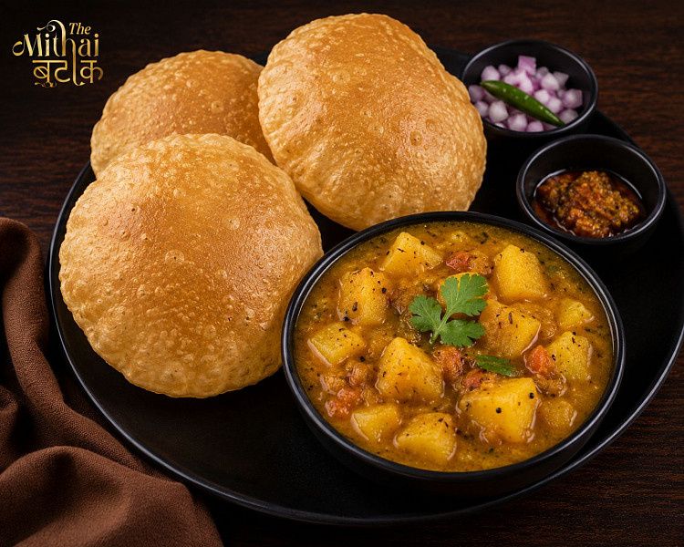 Bedmi Puri With Kaddu & Aloo Sabji [4 Pcs].