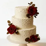 Classic Red Rose Wedding Cake