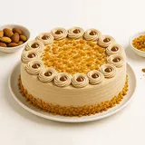 Eggless Nutty Caramel Cake