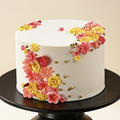 Vibrant Floral Wedding Cake