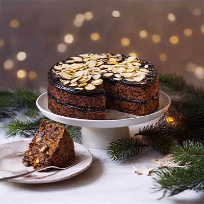 Choco Almond Plum Cake